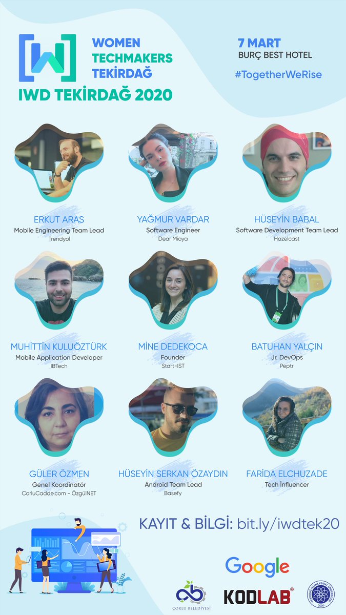 İşte IWD'20 deki akışımız!✨
10.00-10.40 Mine Dedekoca 
10.50-11.30 Erkut Aras
11.40-12.20 Farida Elchuzade
13.00-13.15 Güler Özmen
13.15-13.55 Hüseyin Serkan  Özsaydın
14.05-14.45 Muhittin Kuluöztürk 
14.55-15.35 Hüseyin Babal
15.45-16.25 Yağmur Vardar
16.35-17.15 Batuhan Yalçın