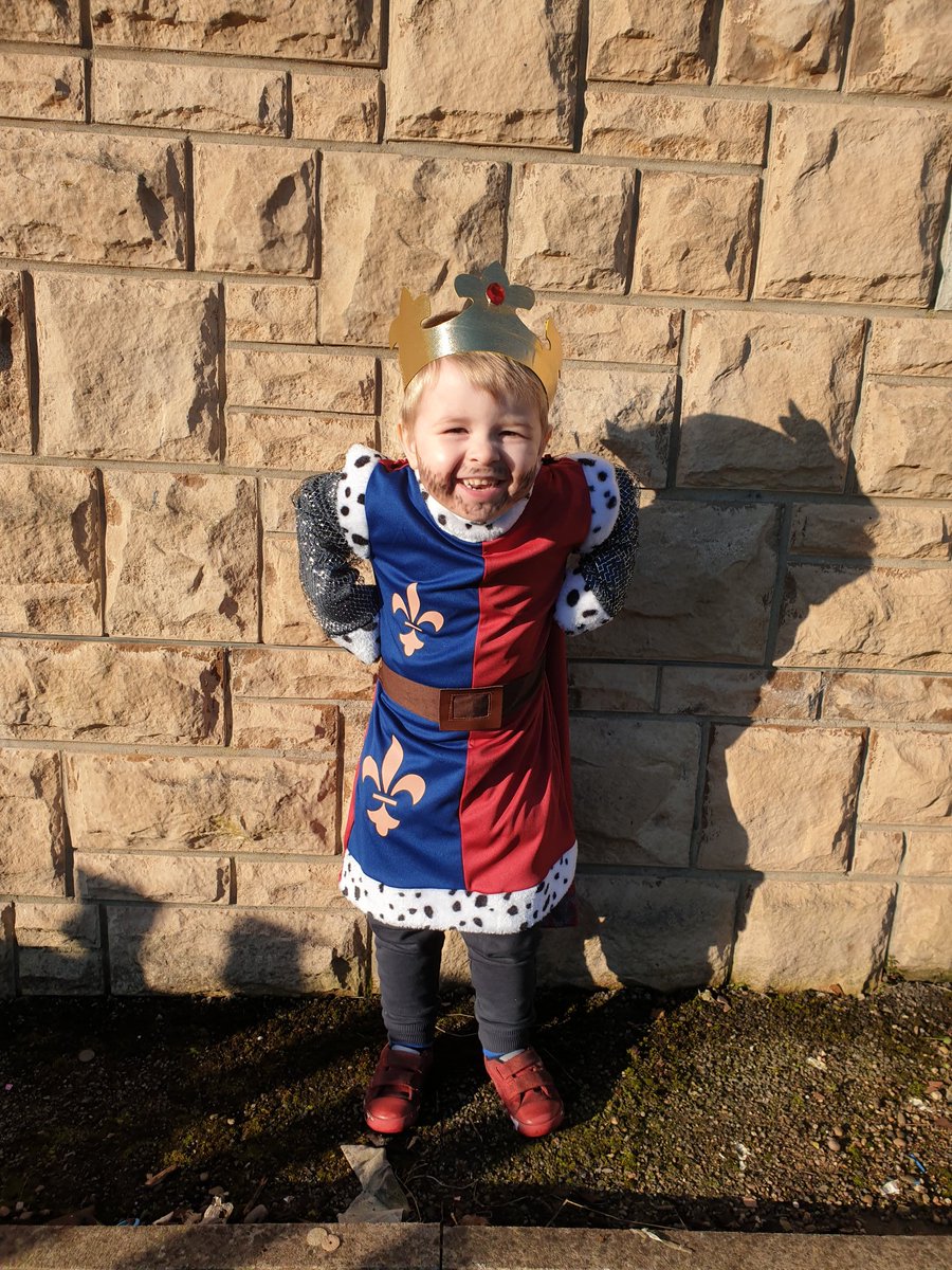 JadeySams's tweet photo. @LJRossAuthor My favourite book as a child was Funny Bones. I'd love to win for @Longroyde and in the spirit of World Book Day, heres my son Arthur, dressed as King Arthur... It just seemed so right ๐โค #ReadRyan https://t.co/CSN4xSE8vZ