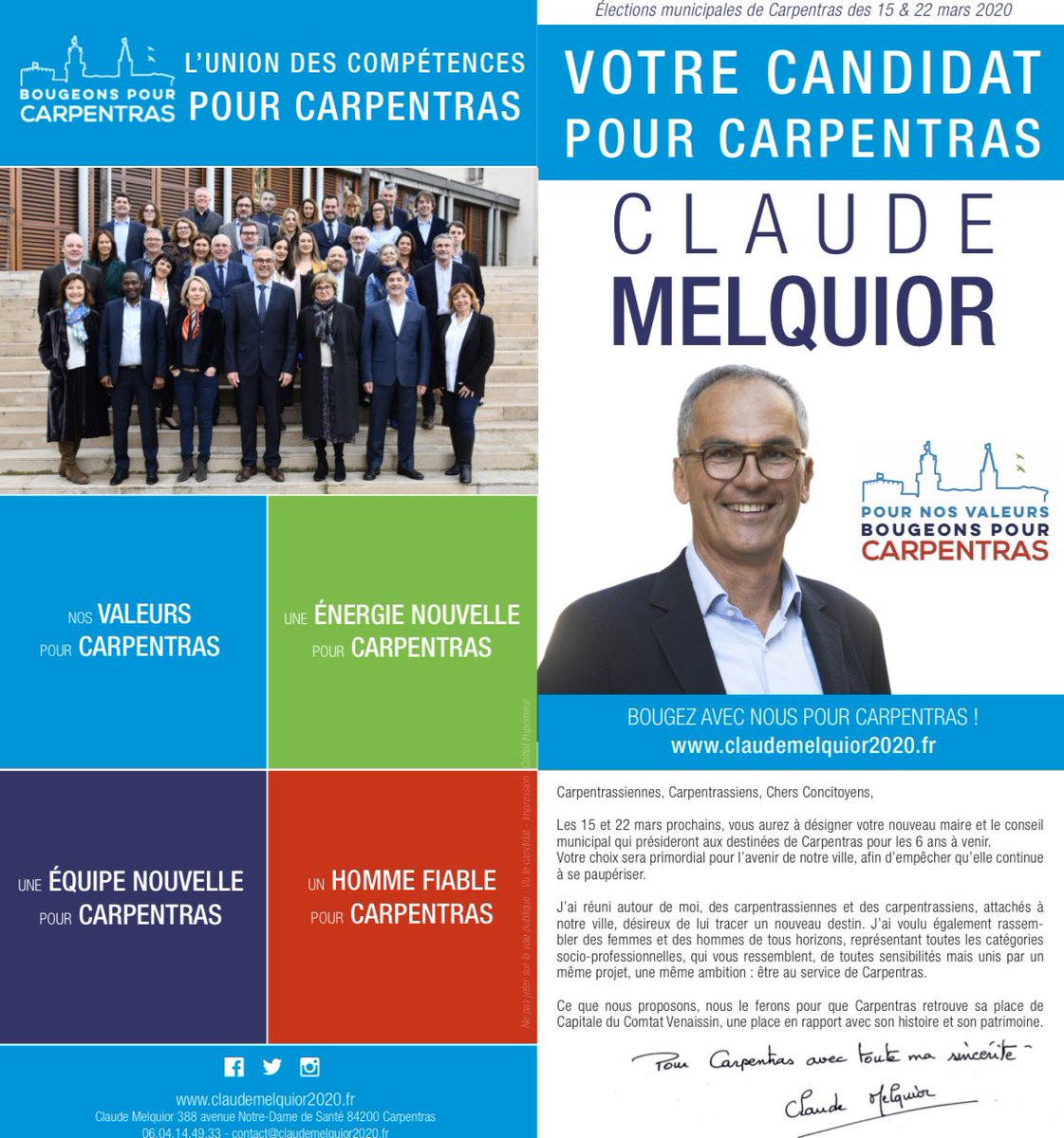 ClaudeMelquior's tweet photo. Je vous invite à consulter notre programme 👉 https://t.co/WI3ihI4kjl
#claudemelquior #programmeelectoral #mairiedecarpentras https://t.co/8gP89mPCwr