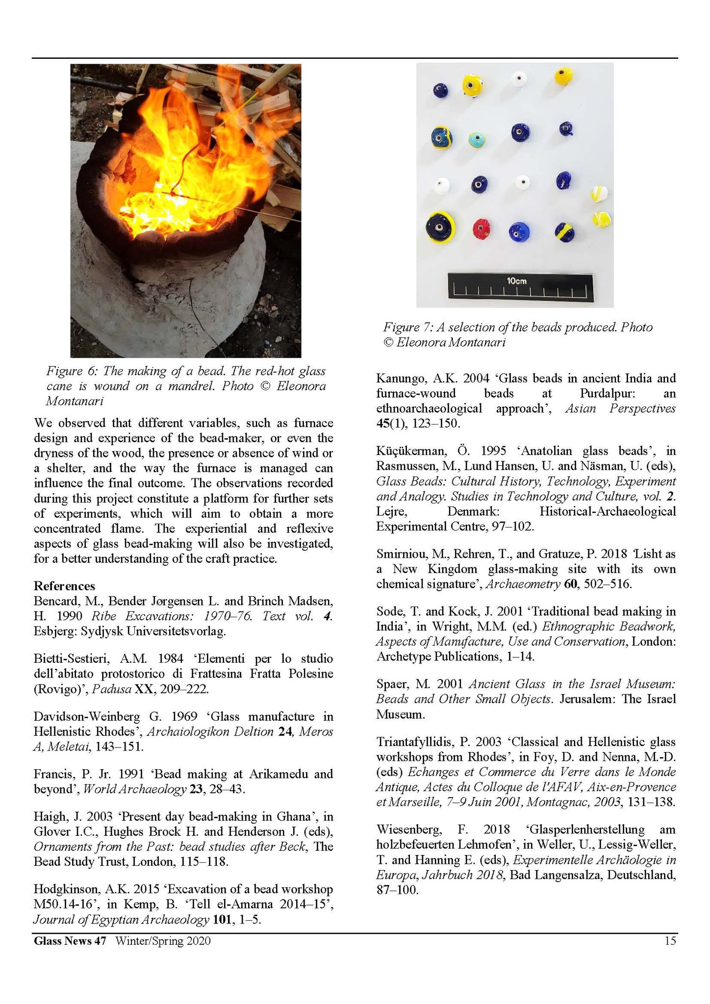 Exarn Experimental Archaeology Newcastle Elevenerabl Writing In Glass News 47 On Experimental Bead Making In A Natural Draft Furnace 3 3