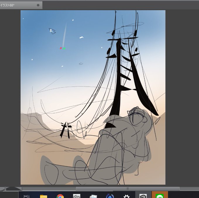 気持ちのまま勢いでラフ描く_✍
今日の風景を見て僕は今こういう絵を描きたいらしい https://t.co/FgbIJeyPIW 