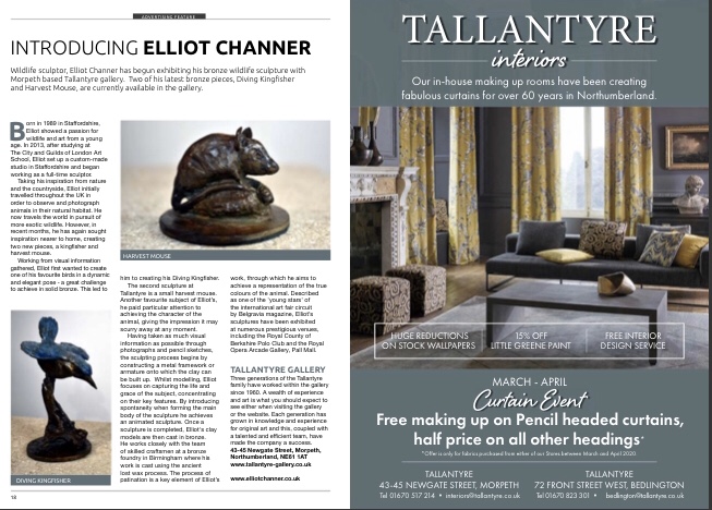 ElliotChanner's tweet image. #article #abcmagazine #morpeth #northumberland #advertising #magazine #gallery #art #bronze #sculpture #interiordesign @tallygallery  @tallyinteriors