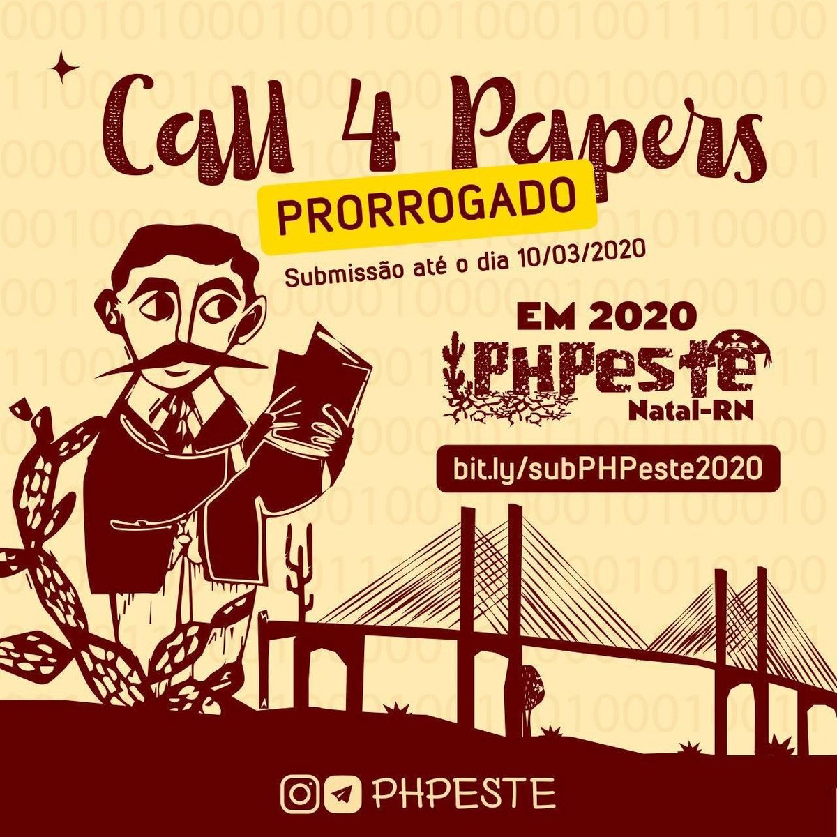 adielcristo's tweet photo. Vumbora meu povo!! Chamada para submissão de palestras para o PHPeste até o dia 10/03. Cooorre!!!

#palestra #phpeste #natal #rn https://t.co/iFfhzZnWvc