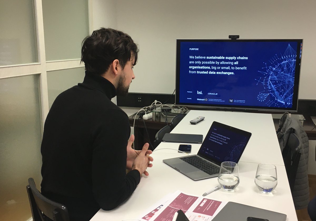 TraceLabsHQ's tweet photo. Trace Labs co-founders @DrevZiga and @branarakic presented how we developed the open-source #FoodDataMarket for the @LedgerEu project. We are incentivizing #dataexchange for sustainable supply chains. Find out more at https://t.co/UsiGnPW8A4. https://t.co/Qrs9NJ00tN