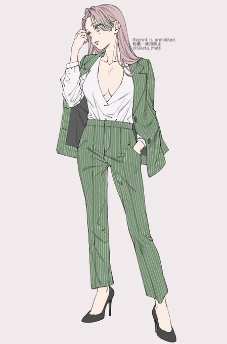 海外の女優さんみたいな爆イケパンツスーツのみつりちゃん 