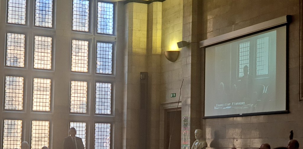 McrLabour's tweet photo. @CllrJohnFlan proposing an amendment to set up a Spring Challenge Fund to help local people tackle climate change #MCCBudget https://t.co/CgtrYh9Di1