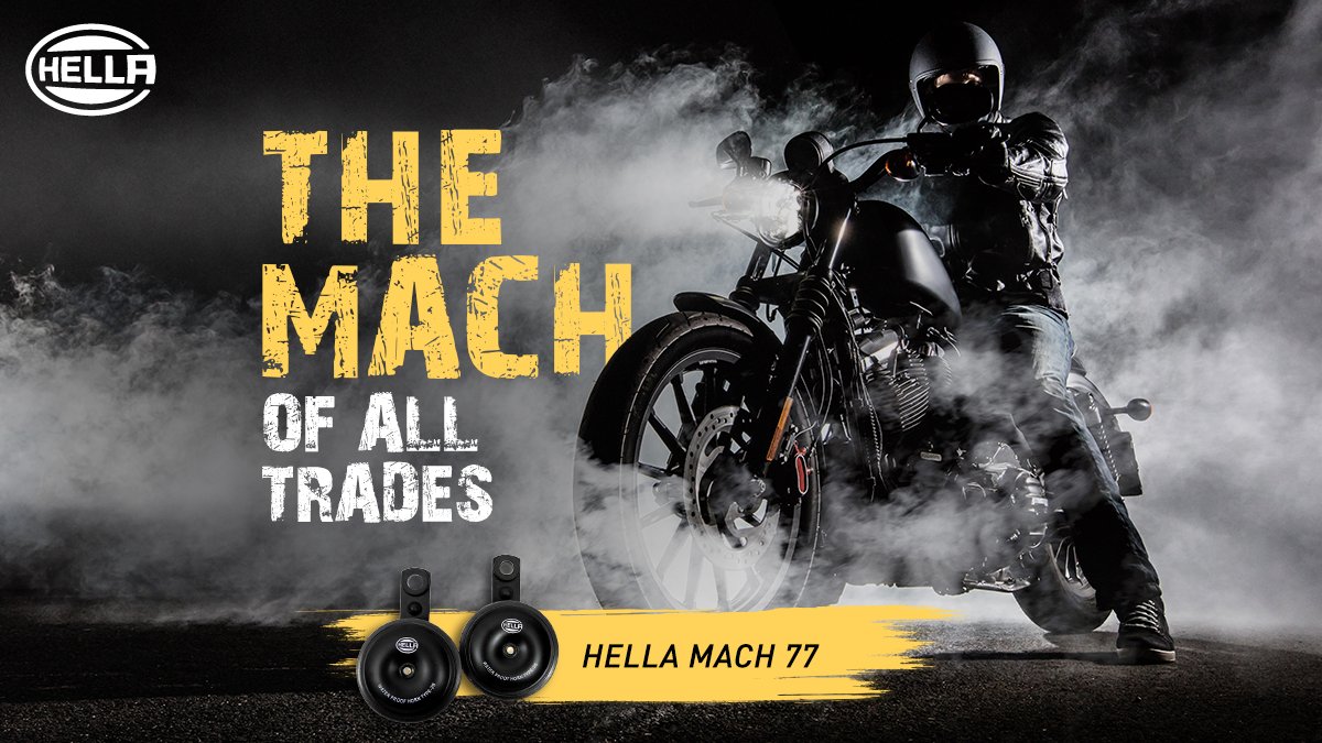 Hella_India's tweet photo. Whatever road your bike faces, own it by making yourself heard. The small yet powerful Mach 77 horn prepares you for the road ahead &amp; ensures your vehicle makes its presence felt on the road. To know more: https://t.co/rHSJb5K3ao

#HellaIndia #HellaProducts #Mach77 #horn #Horns https://t.co/NTFCQjvtNi