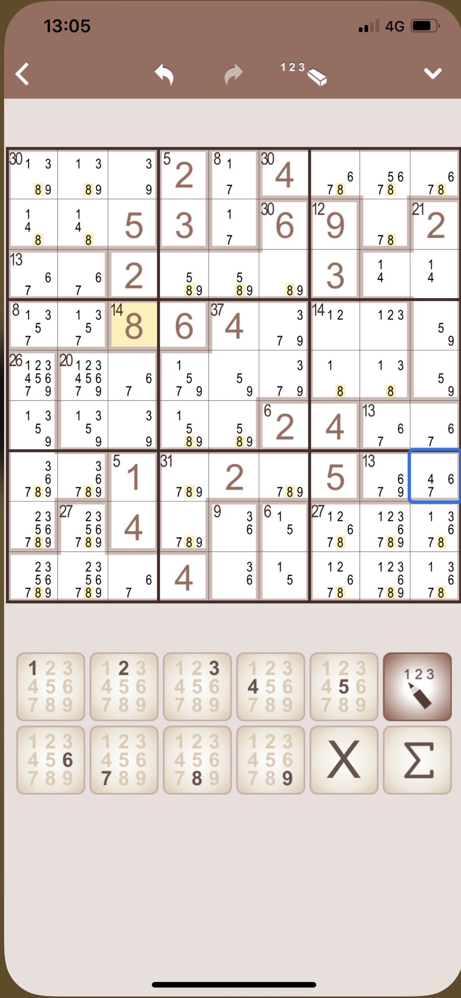 Dnf Port F A B 30の空き4マスの中で横に並ぶb Gとb Hの2マスが5 8 9に絞られており 同じ列のa 13に 5 8 を当てはめると両マスとも9しか入らなくなるので破綻します よってa 13は 6 7 これでbf 6が確定し さらに進みます T Co