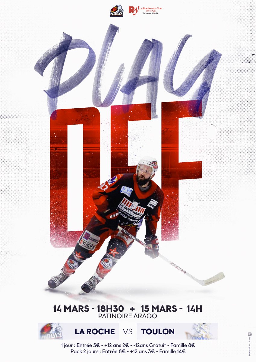 HOGLY_'s tweet photo. 🏒[DIVISION 3 - PLAYOFF] 🏒

Les deux matchs des huitièmes de finale se joueront à la Roche, rendez-vous le samedi 14 à 18h30 et le dimanche 15 à 14h00 à Arago pour encourager nos Aigles ! 🏒🦅

Merci à Sony R pour l'affiche ! 👌🏻

#hockey #hogly #division3 #ffhg #GoHoglyGo https://t.co/5HvKYtgsdE
