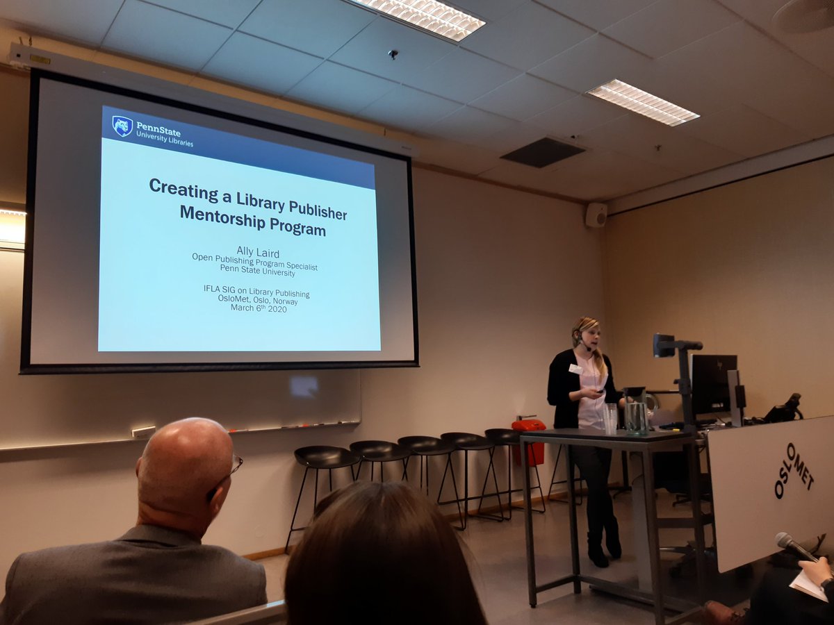 marie_librarian's tweet photo. Engaging and generous advocate of library publishing, Ally Laird speaking at #libpub2020 on @LibPubCoalition's empowering mentorship programme. https://t.co/n1bg9qVhv3