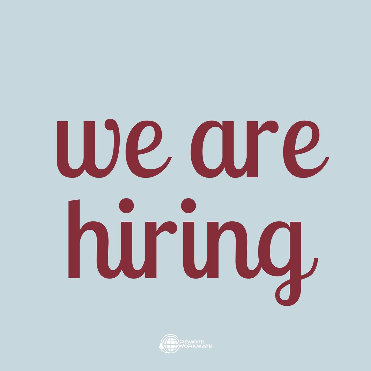 remoteworkmate1's tweet photo. WE ARE HIRING! APPLY NOW via https://t.co/HybTsNcPrR or https://t.co/Kwv9tsaqmF

#RemoteWorkmateCareers #VirtualAssistants #HomeBased #RemoteWorkmate #WeAreHiring #RemoteWorkmate #HomebasedJobsPH #OnlineJobsPH #OnlineJobs #VA #Careers #DavaoHiring #CebuHiring #ManilaHiring https://t.co/0Rsp4Gk4IL