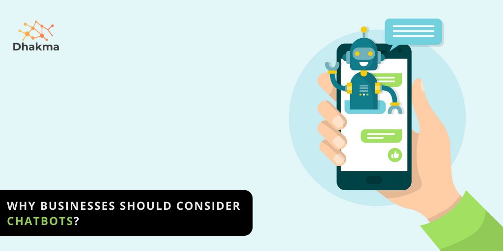 DhakmaVision's tweet photo. #Chatbots are an excellent place to receive an instant return on your investments from #AI. Their capability to interact and engage with customers, answer basic &amp; even complex questions, and route inquiries aptly allow #businesses with limited staff to appear much more prominent. https://t.co/zhe5D57x4g