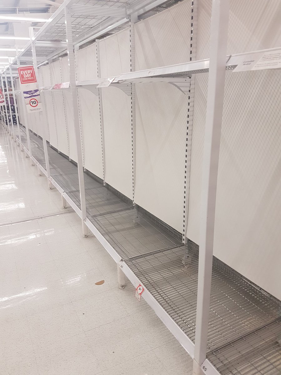Miss_Feed's tweet photo. Townsville March 2019 post floods = vinegar. 2020 = toilet paper. #thomascrappergate https://t.co/dqX2iWXhpm