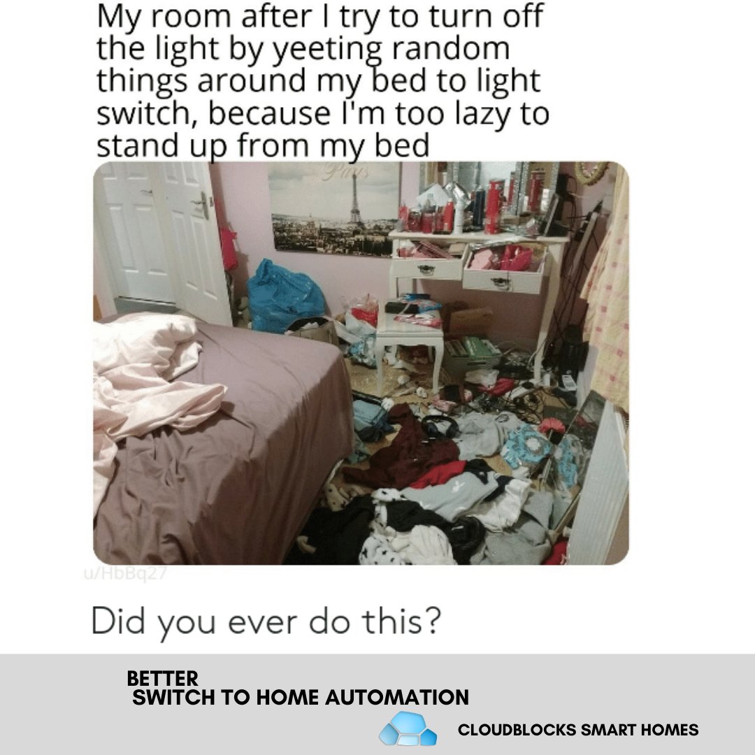 cloudblocks_cb's tweet image. Do you also feel lazy to turn off your room&apos;s light? 😂😂

#homeautomation #homeautomationindia #homeautomationsystem
