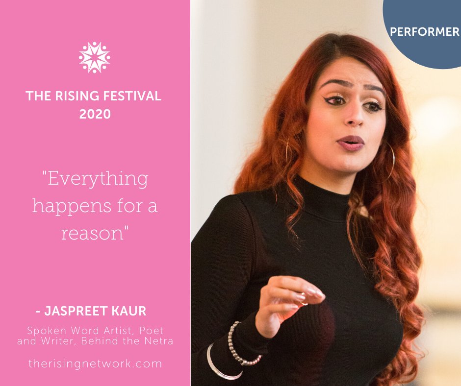 Rising_Network's tweet photo. Who else is a big believer that everything happens for a reason? - Join us at this years #RisingFest2020 to see @behindthenetra - Looking forward to hearing Jaspreet perform her spoken word art - Link in bio
.
.
.
#EachForEqual #InternationalWomenDay #IWD2020 #womennetwork https://t.co/3U1vIORCbq