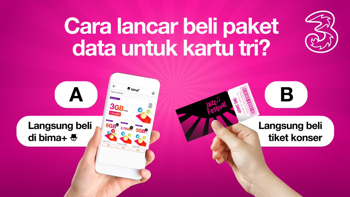 3CareIndonesia's tweet photo. Jawab pertanyaan di gambar, ada pulsa 125K buat kamu! Mau? Yuk ikutan.

1. Follow @3CareIndonesia
2. Ajak 2 temanmu untuk follow @3CareIndonesia
3. RT &amp; Like tweet ini
4. Jawab di reply
5. Bisa jawab sebanyak2nya
6. Pakai #3ViaTime &amp; #3CareIndonesia
7. Periode 7-8 Mar 2020 https://t.co/iwfNiAAzl4