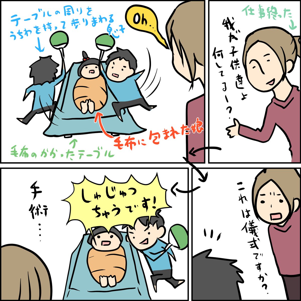 学校、こども園に行けなくても
うちの子たちは元気です。

#育児漫画 