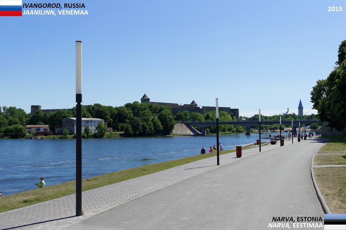 Pillandia's tweet photo. 🇪🇪 Narva jõgi, Ida-Virumaa ja Lääne-Ingerimaa piirijõgi.
🇮🇹 Passeggiata sul Lungonarva in Estonia; oltre il fiume la Russia.
🇬🇧 International border along the Narva River, between Estonia and Russia (2015).
https://t.co/fk2VPpdacz
#Virumaa #Ingerimaa https://t.co/NII6gcGHfe