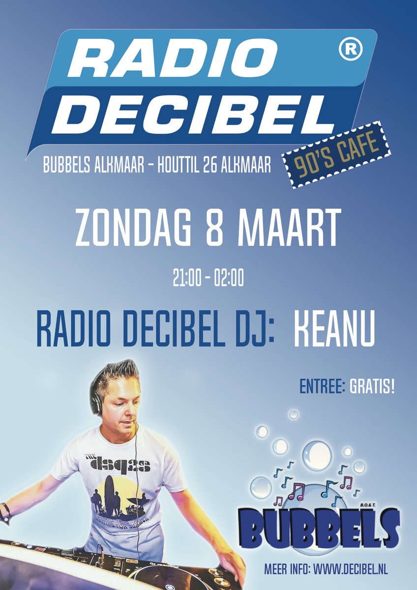 djkeanu's tweet photo. Kom je ook zondag 8 maart naar Bubbels #Alkmaar π een avond vol van #90s dansmuziek #gehost door @Radio_Decibel check het #event op @Facebook https://t.co/OMa6b1HQgE πΊπ»ππ½ ik zie je daar! ππ» #party #weekend #feest #bubbels #dj #house #eurodance #classics https://t.co/Phrl5w21L7