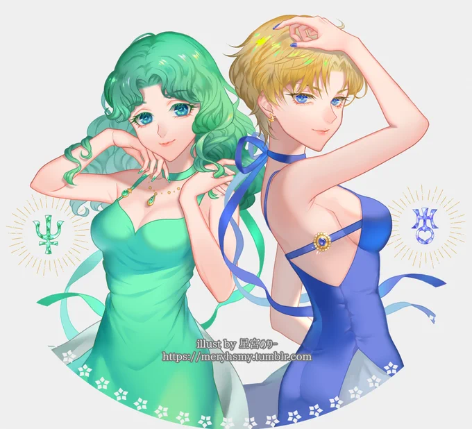 ?ペアになるように描いていました?
#セラムンイラスト部 
#ウラネプ 