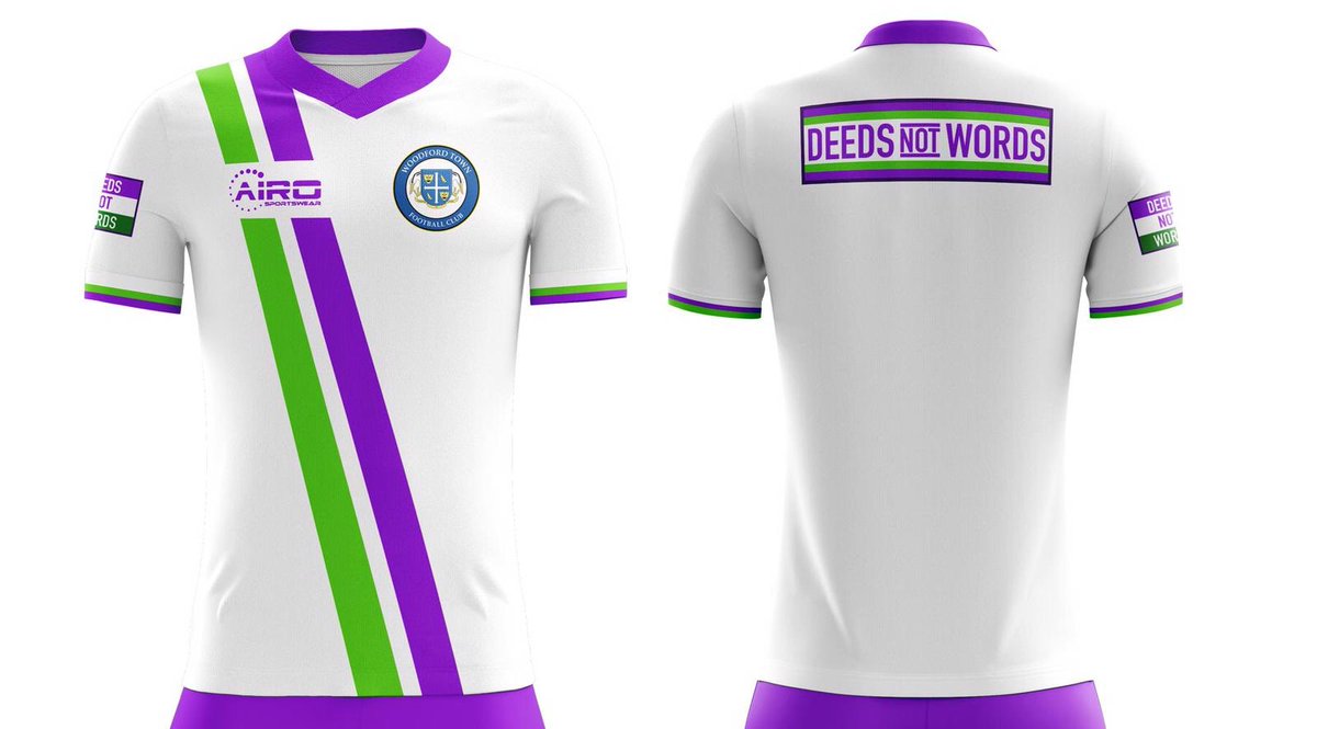 WoodfordTownFC's tweet photo. Sunday sees a subject close to our hearts celebrated. Our Supporters will be wearing fans designed heritage kit celebrating life of pioneering local resident Sylvia Pankhurst with pride @PankhurstCentre @HelenPankhurst @SuffragetteLife @Womeninsport_uk @loosewomen @FA @womensaid https://t.co/iXsqzaQBdx