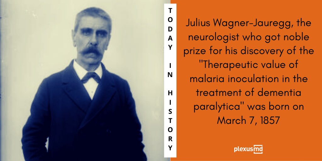 plexusmd's tweet photo. Juilus Wagner-Jauregg throughout his life was related to the treatment of mental disease by inducing a fever, an approach known as pyrotherapy.
.
#SaturdayReads #SaturdayVibes #TodayInHistory #TodayInMedicalHistory #TodayInMedicine #Pyrotherapy #MentalHealth #NoblePrize #PlexusMD https://t.co/izvSH8DAsB