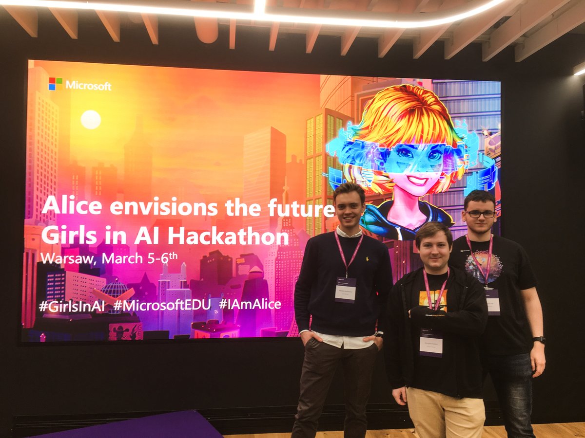 WojciechR4k's tweet photo. First day as mentor in Girls in AI Hackathon! ⭐️

Awesome experience meeting so huge number of clever minds.

Our trip was possible thanks to financial support from @MSP_CEE 

#makewhatsnext #MicrosoftEDU #GirlsinAI #MSFTStudentPartner https://t.co/J1SMwnP0n7