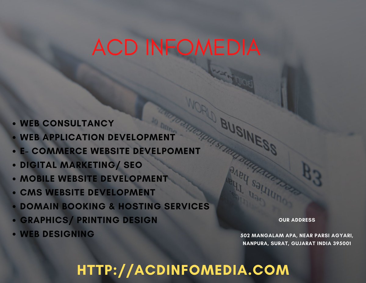 AcdInfomedia's tweet image. #infomedia #surat
#media #Facebook #Instagram #India