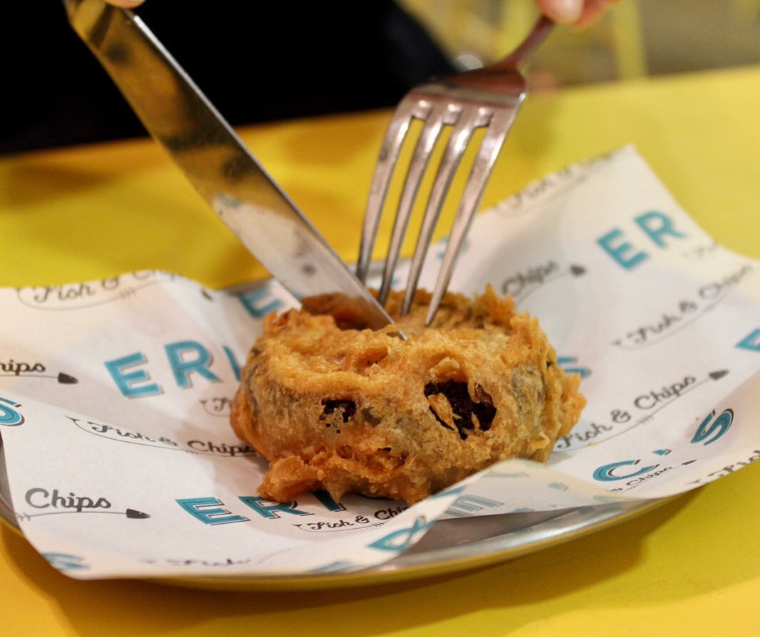 Tuck into our <a href="/fruitpigcompany/">Fruit Pig Company</a> black pudding fritter 😋
.
A reminder that we'll be opening slightly later today at 1pm as we’re catering for a charity event #happyfryday #localisbest #norfolk