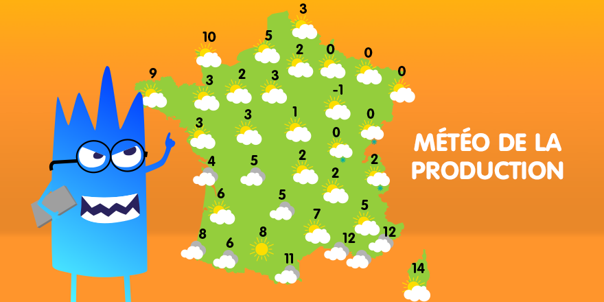 Grâce au #MixÉnergétique, on pourrait demain imaginer une #météo de la production 🌤⚡ Les prévisions d’ensoleillement ☀ et de vent 💨 dans chaque commune définiront les phases d’abondance électrique 📈 comme celles de creux 📉 👉urlz.fr/8UcA