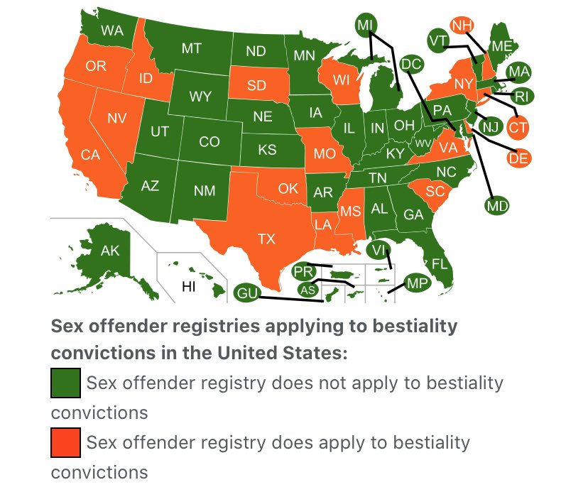And more than half the states don’t classify fucking animals something that...