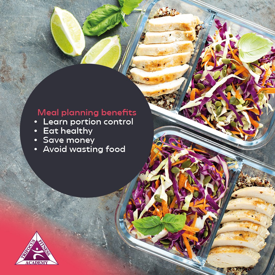 Trifocusfitness's tweet image. Meal Planning Benefits
Meal planning also help people eat a diverse group of food each week that includes enough fats, carbs, fiber and protein to help ward off diseases.
Learn More👀
trifocusfitnessacademy.co.za/courses/sports…
#trifocusfitnessacademy #mealplanning #foodgroups