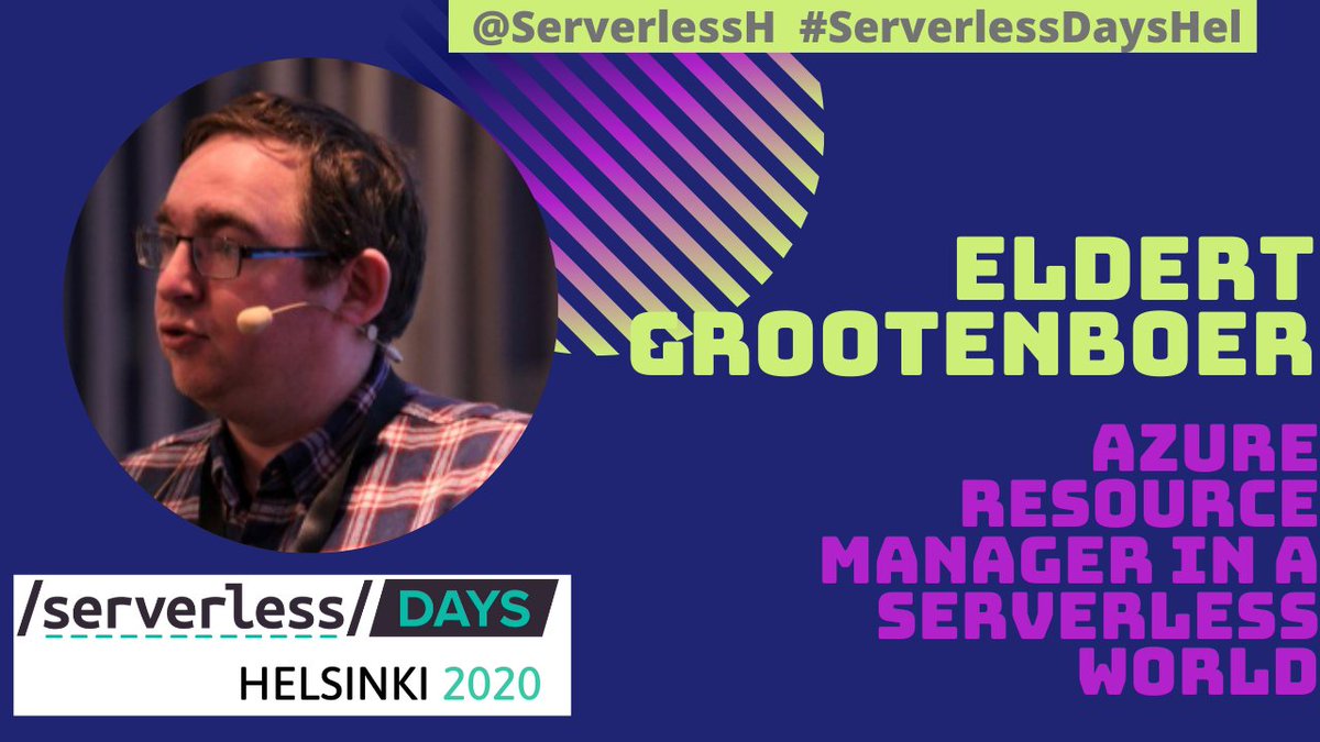 ServerlessH's tweet photo. Eldert Grootenboer (@egrootenboer) is speaking at #Serverless Days #Helsinki 24th of March. He will be speaking about "#Azure Resource Manager In A Serverless World"

🚨Get your ticket! https://t.co/9u1383xxij

#ServerlessDaysHEL https://t.co/bpdQkB7s23