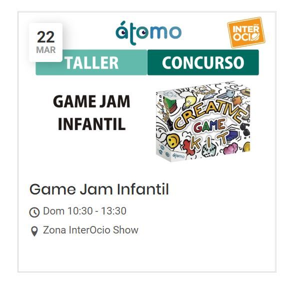 FeriaInterOcio's tweet photo. En #FeriaInterOcio también podrás participar en el Taller / Concurso de creación de juegos para niños de @atomoeditorial
🧩 En #InterOcio2020, #JugamosJuntos
🌏Del 20 al 22 de marzo en Pabellón 6 #IFEMA (Madrid)
🎫 ¡Hazte con tu entrada! https://t.co/VQsAx3gMQN
#FeriaDelOcio https://t.co/Z9Opwb7f4U