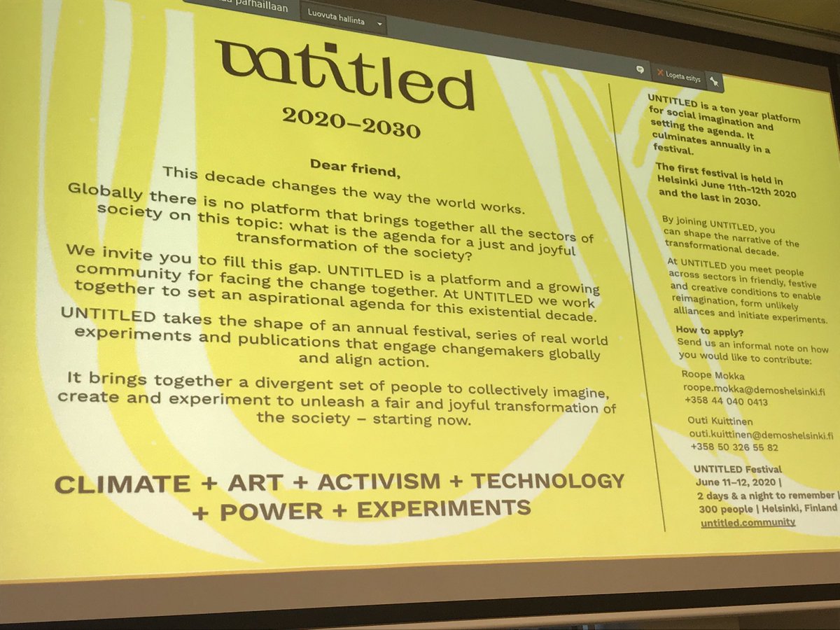 MiaNykopp's tweet photo. #futuresday #tulevaisuuspäivä #untitled #kuvittele #kokeile #toista
Miltä 2020-2030 aika näyttää?
#ihmislähtöinenajattelu https://t.co/PhTqqkq4cm
