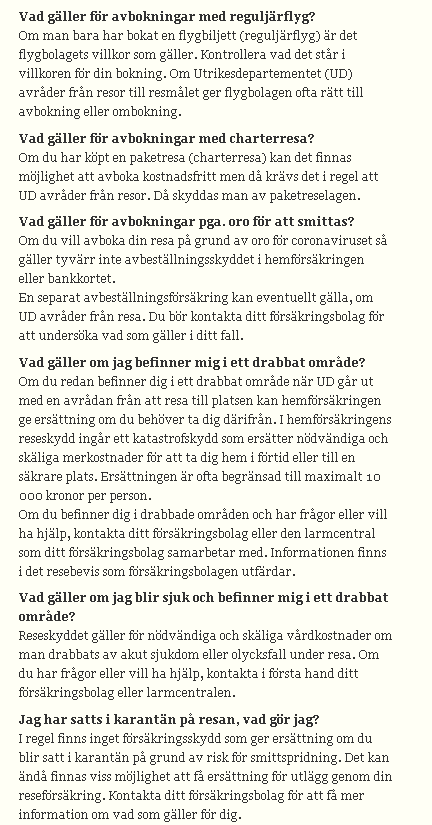 Tips! Här har vi samlat vanliga frågor och svar om reseförsäkringar och Coronavirus. konsumenternas.se/fragor-och-sva…
