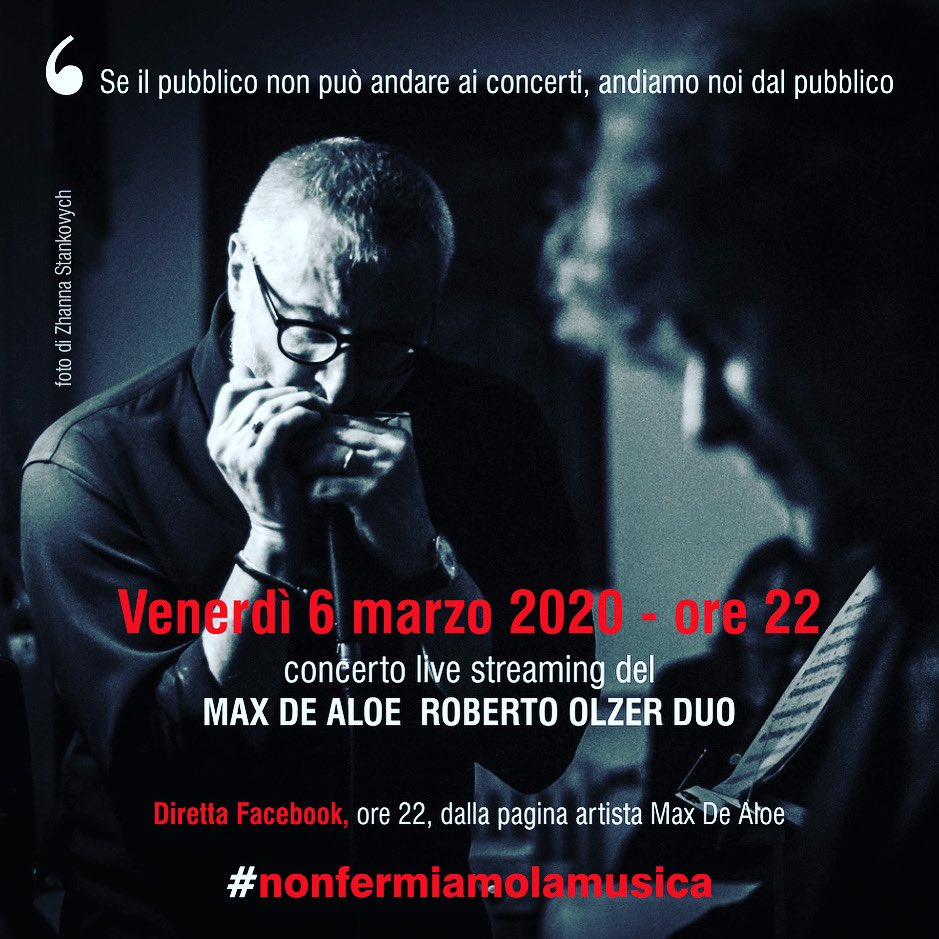 Se il pubblico non può andare ai concerti, andiamo noi dal pubblico #maxdealoe #robertoolzer #covid19 #jazz #nonfermiamolamusica