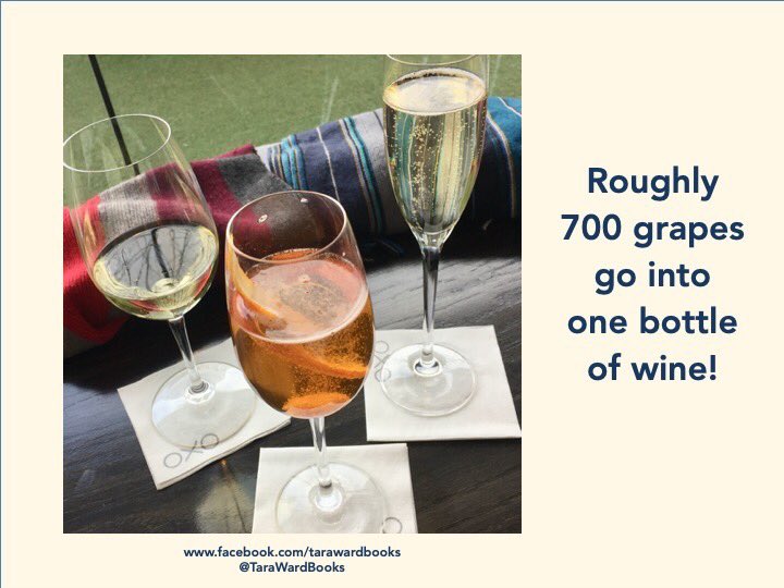 TaraWardBooks's tweet photo. For #FunfactFri, I find this hard to believe about #Wine and #Grapes but a little research indicates that it is accurate ... https://t.co/8t0QuK2u61