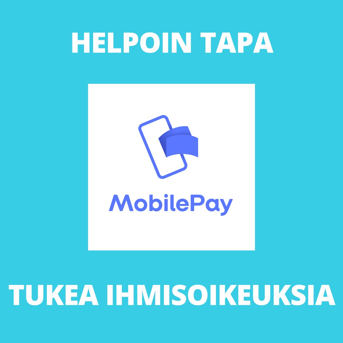 Voit tukea turvapaikkaa hakevien ja vainoa pakenevien ihmisten ihmisoikeuksia lahjoittamalla MobilePaylla numeroon 42767 tai suoraan tästä linkistä: mobilepay.fi/Yrityksille/Ma…
#turvapaikka #ihmisoikeudet #turvapaikanhakijat #pakolaiset