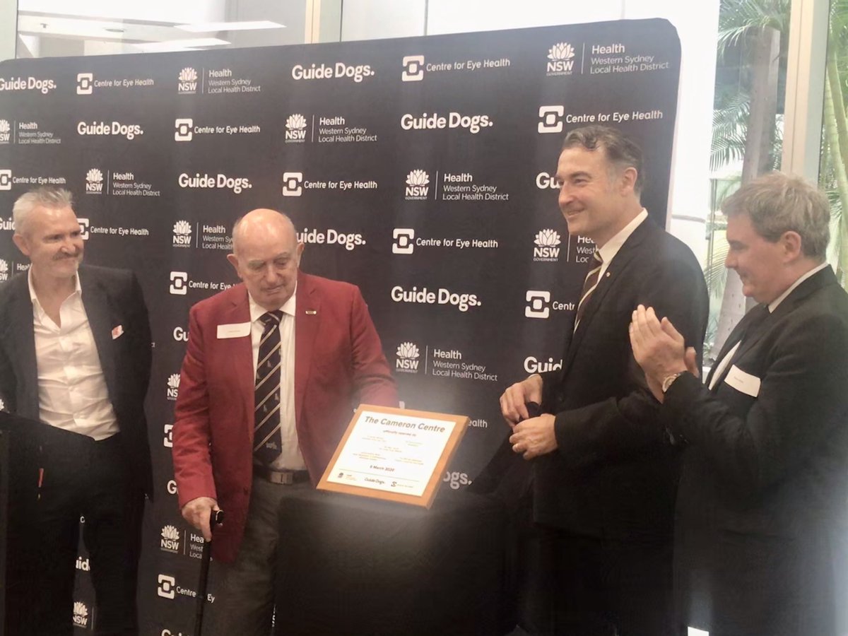 Pleasure to be invited to the opening of the new CFEH &amp; Guide Dog centre. With the ++ increase in diabetes, this centre is literally a sight saver. Australian of the yr Dr Muckie &amp; our network CoChair &amp; Westmead Ophthal Dr White. ⁦<a href="/WestSydHealth/">Western Sydney Health</a>⁩   ⁦<a href="/GuideDogsNSWACT/">Guide Dogs NSW/ACT</a>⁩