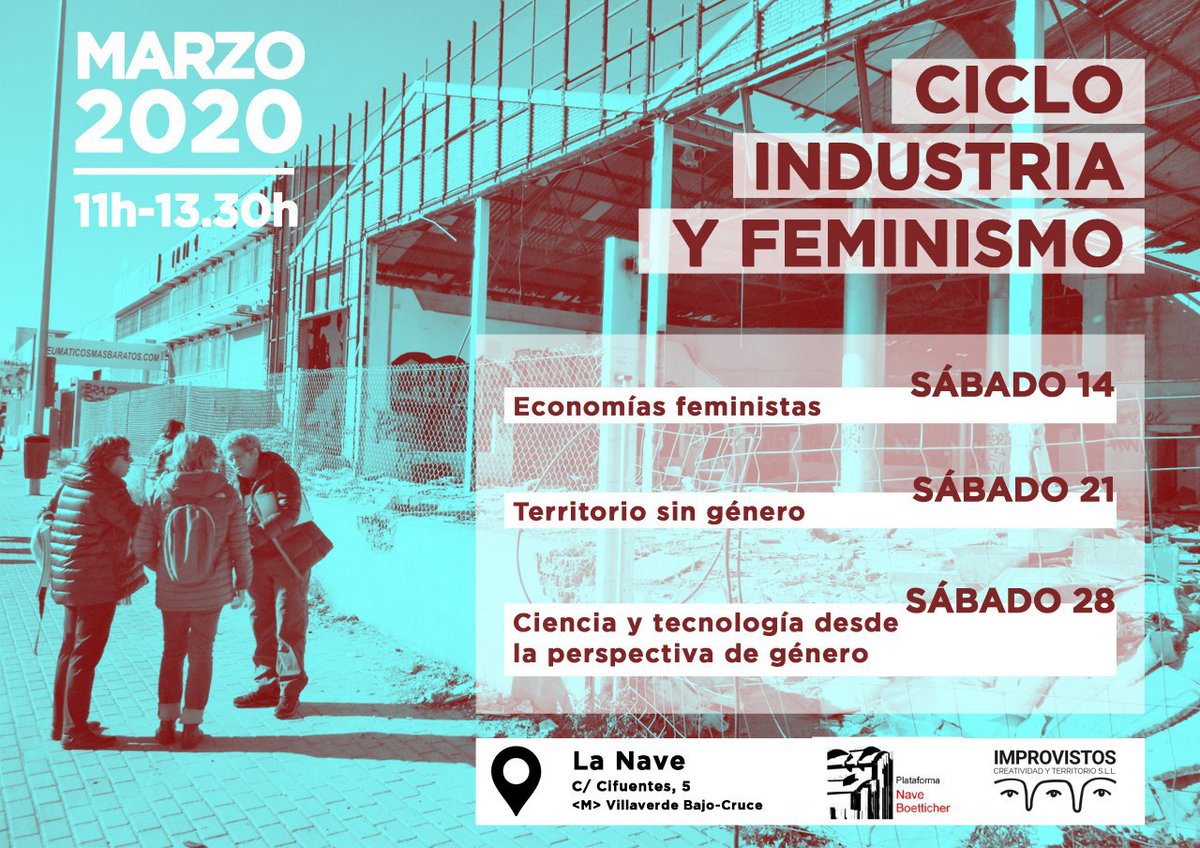 naveboetticher's tweet photo. Este mes de marzo en @LaNaveMadrid realizaremos el I Ciclo de Industria y Feminismo. Un ciclo abierto para reflexionar sobre los espacios industriales, y en particular de Villaverde, desde una perspectiva Feminista. Más info en: https://t.co/5pNvy4Q6Ow https://t.co/ZVNr6uKYZL