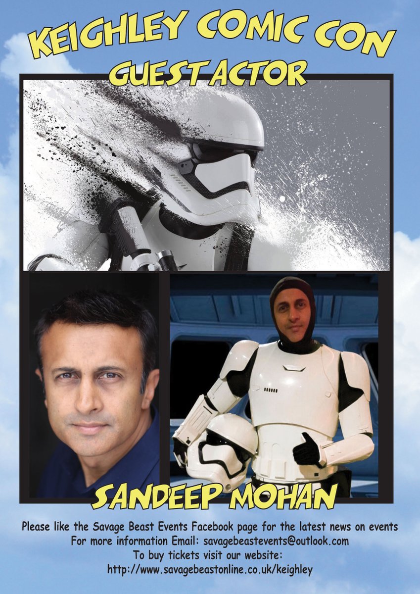 SBeastEvents's tweet image. Don't forget we will be welcoming the very fantastic actor Sandeep Mohan to Keighley Comic Con on 25th April!
__________

Beat the entry queue with Fast Track and Family Fast Track wristbands, which are on sale now at :

savagebeastonline.co.uk/keighley-ticke…