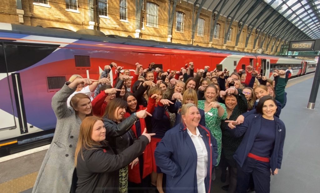 A historic morning – spent aboard the first ever <a href="/LNER/">London North Eastern Railway</a> #FlyingScotswoman train from Edinburgh to London ahead of #IWD2020. It was a privilege to listen to and learn from so many women in rail as we travelled. Here’s the team at King's Cross - with driver Mel centre stage!