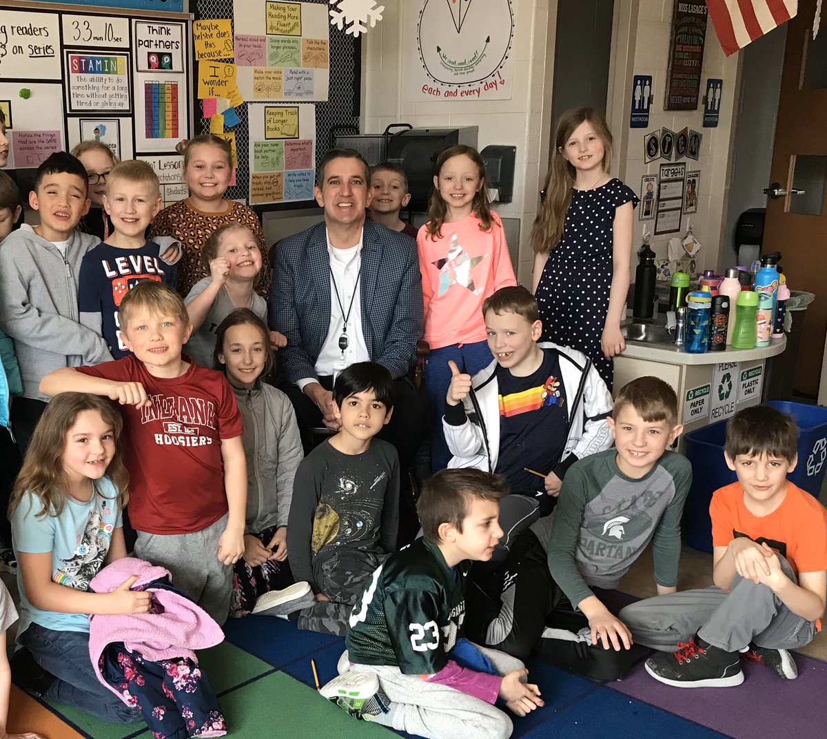 AdaFHPS's tweet photo. Our Superintendent, Mr. Behm, came to read to students yesterday. We love March is Reading Month and our mystery readers! #AdaReads https://t.co/mkAnmI6dNC