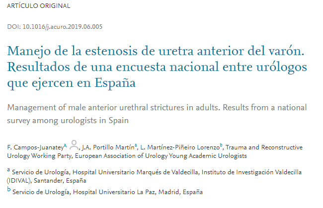 Management of male anterior urethral strictures in adults. Results from a national survey among urologists in Spain ow.ly/kV1h50yBq0l