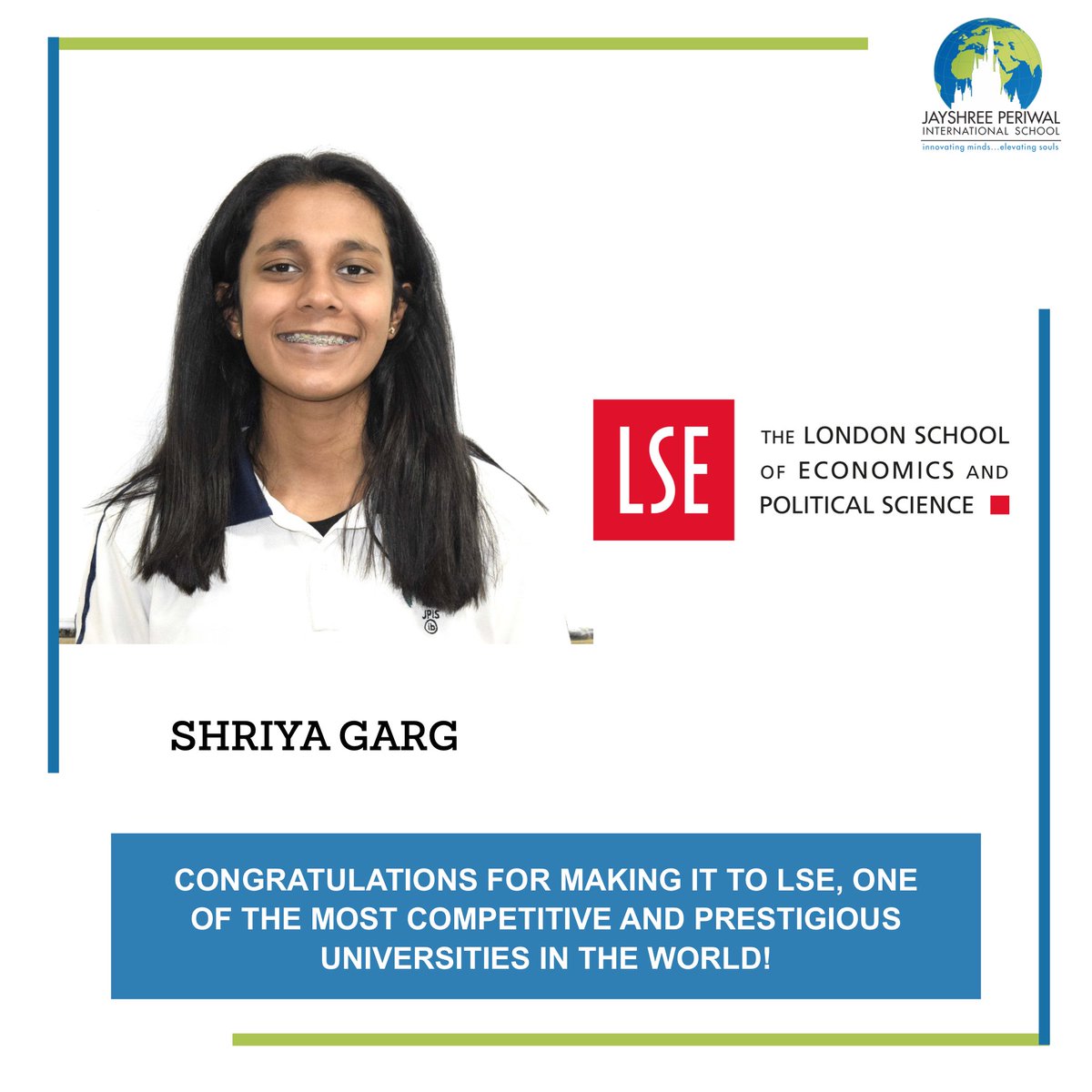 Congratulations for making it to London School of Economics and Political Science (LSE), UK- one of the  the most competitive and prestigious Universities in the World!
#LSE #jpis #jpischool #education #highereducation  #universityplacement #prestigious #globaled #globaleducation
