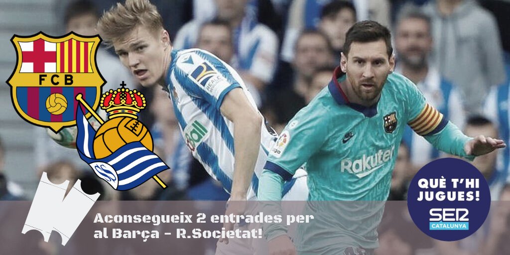 QueThiJugues's tweet photo. 😏 Voleu entrades pel BARÇA-RSOCIETAT⁉️

🗣 Comenta: A quin jugador de la @RealSociedad fitxaries pel Barça?

☑️ Utilitza el hashtag #QuèThiJugues! 

🔁 Fes RT!

📌 Segueix @QueThiJugues!

👉 Guanyador/a al programa d’avui‼️ https://t.co/19MGsKbxES