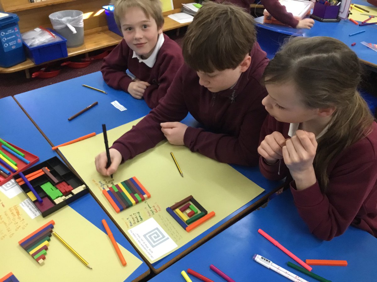 GlaisdaleSchool's tweet photo. Adventurers class tackle the first @WhitbyMaths cuisenaire challenge #mathsmonth https://t.co/BbLN8I380z