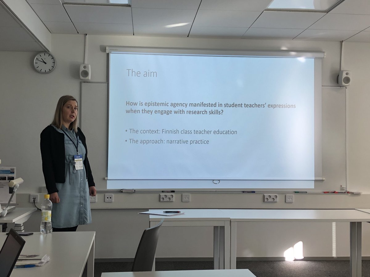 <a href="/MirvaHeikkila/">Mirva Heikkilä</a> <a href="/utueducation/">Kasvatustieteiden tiedekunta - Turun yliopisto</a> chairing the session IV NW19a <a href="/nera2020/">nera2020</a> and presenting about #researchskills in promoting student teachers’ epistemic #agency in #teachereducation.