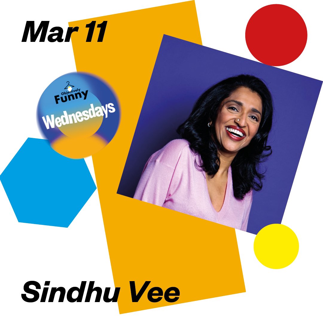 Oh yes! @sindhuvfunny is back next week! As well as this squad of funnies - 

Pierre Novellie ⁂ Chloe Petts ⁂ Chris Betts ⁂ Luke Rollason ⁂ William Stone ⁂ Caitlin Powell ⁂ Martin Willis

Wednesday at <a href="/TheAlbany/">The Albany</a> 
Tickets from ObjectivelyFunny.com